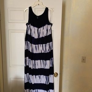 AGB dress, 22w, knit navy and white